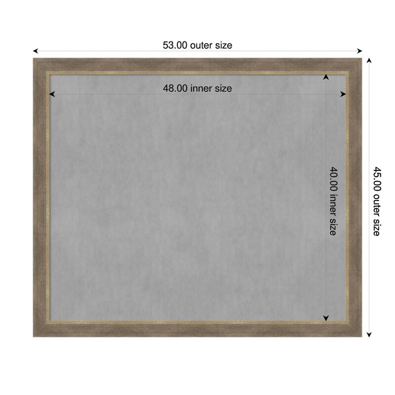 Amanti Art Driftwood Tan Framed Magnetic Board - 53 x 45 in