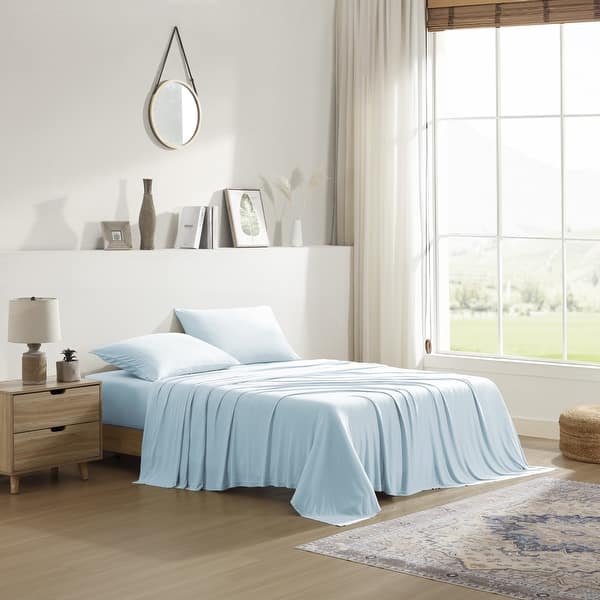 Pure Beech TENCEL™ Modal Jersey Knit Sheet Set - Light Blue - Queen
