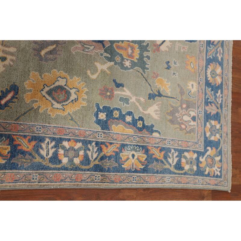Sage Green Kazak Accent Rug Hand-Knotted Wool Carpet - 3'11" x 5'10"
