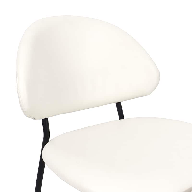 Manhattan Comfort Haven Vegan Leather Metal Side Chair - Set of 4