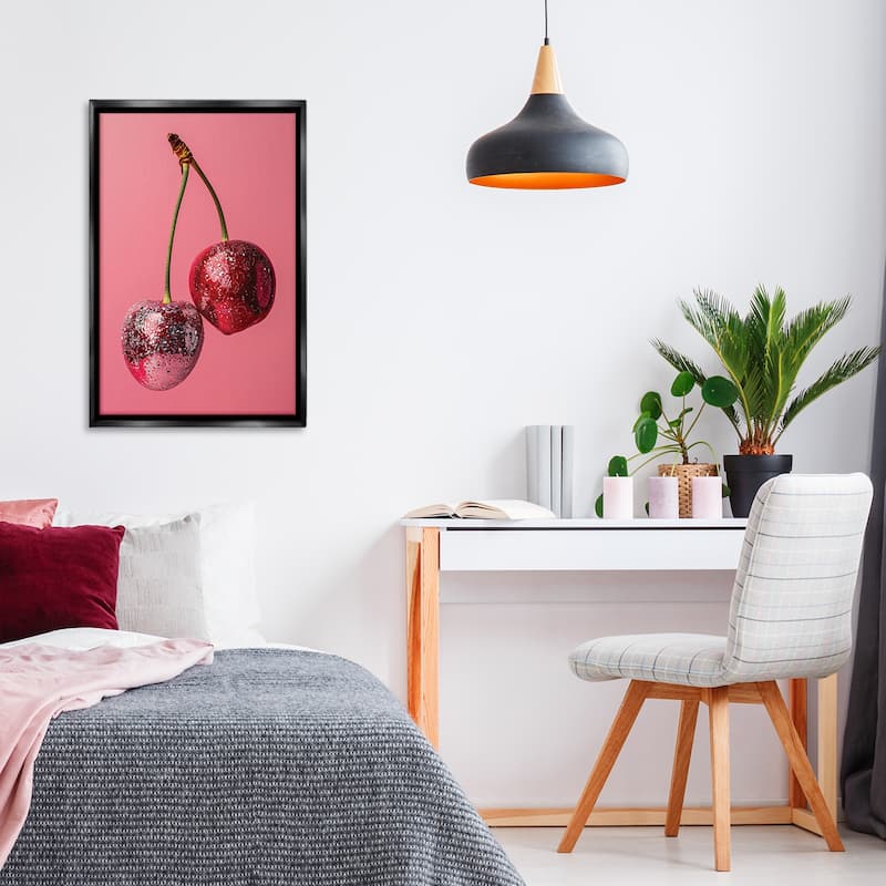 Stupell Dazzling Cherry Pair Framed Floater Canvas Wall Art Design By LSR Design Studio