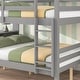 preview thumbnail 4 of 7, Gray Solid Wood Full Bunk Beds, Bookcase Headboard, Detachable Beds, Safety Rail