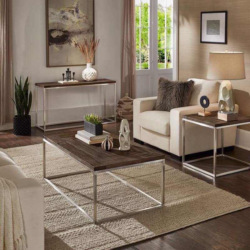 Keenan Stainless Steel Rectangular End Table by iNSPIRE Q Modern - End Table