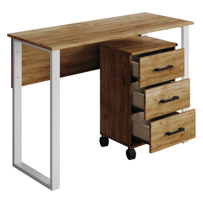 CraftPorch Luxury Writing Table with Drawer Cabinet