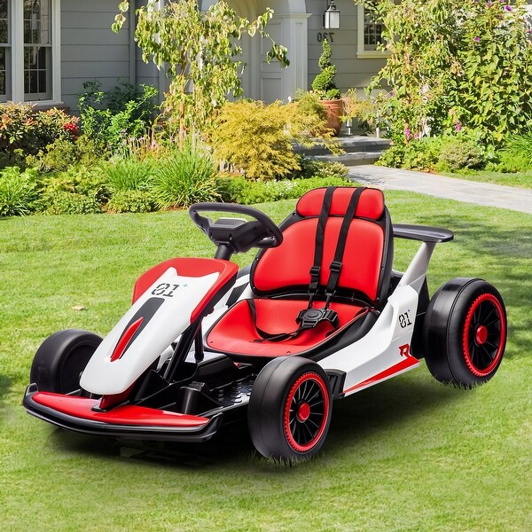 EROMMY 12V 7AH Battery Powered Kids Go Kart with Slow Start