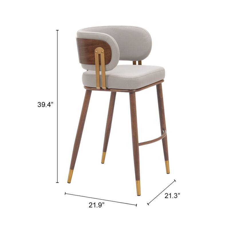 Brew Barstool Beige & Walnut