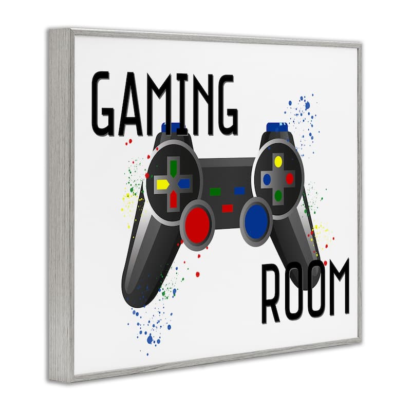 Stupell Gaming Room Modern Controller Framed Giclee Art Design By Kim Allen