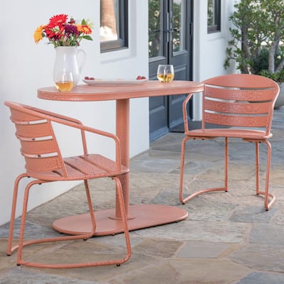 Santa Monica Outdoor 3-Piece Oval Bistro Chat Set by Christopher Knight Home