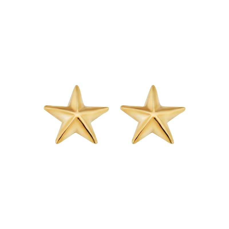 Fremada 10k Yellow Gold Minimalist Star Stud Earrings