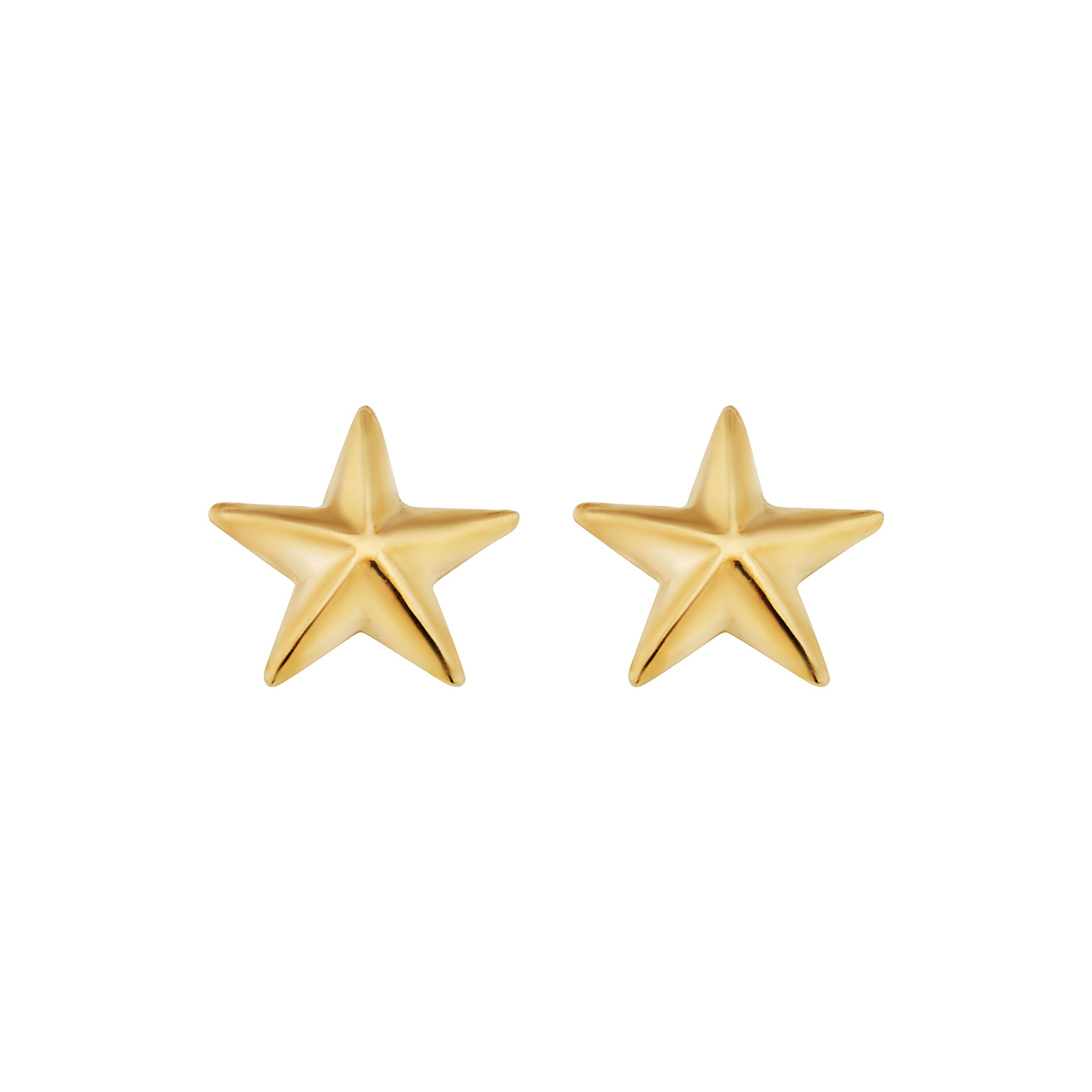 Au Naturale 10k Yellow Gold Minimalist Star Stud Earrings