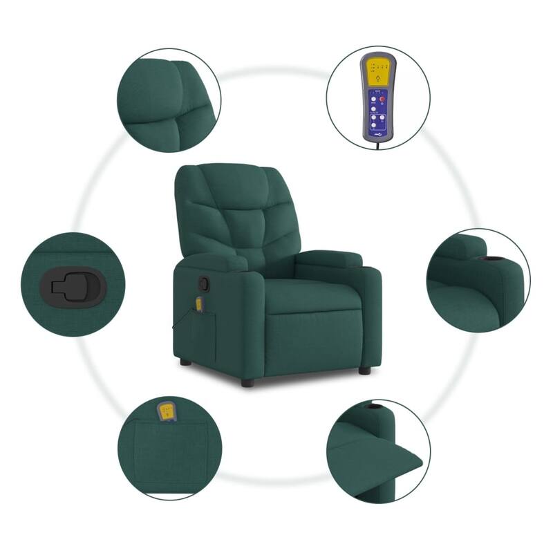 vidaXL Stand up Massage Recliner Chair Light Gray Fabric
