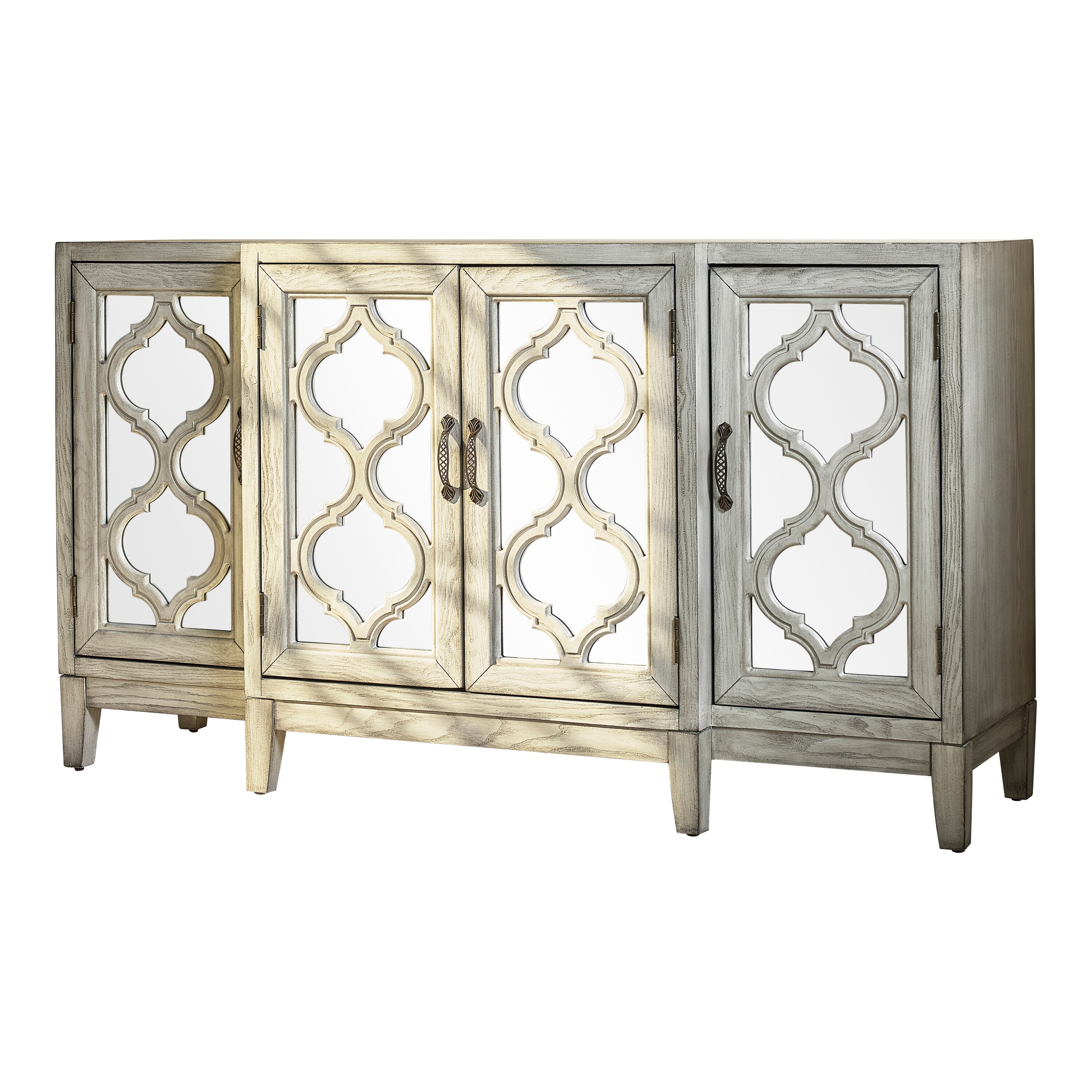 Antique White 4-door Accent Cabinet - Overstock - 31684627
