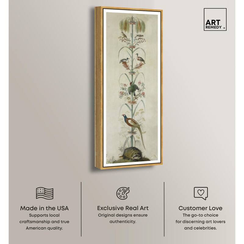 Birds and Flowers Panoramic Canvas by Art Remedy