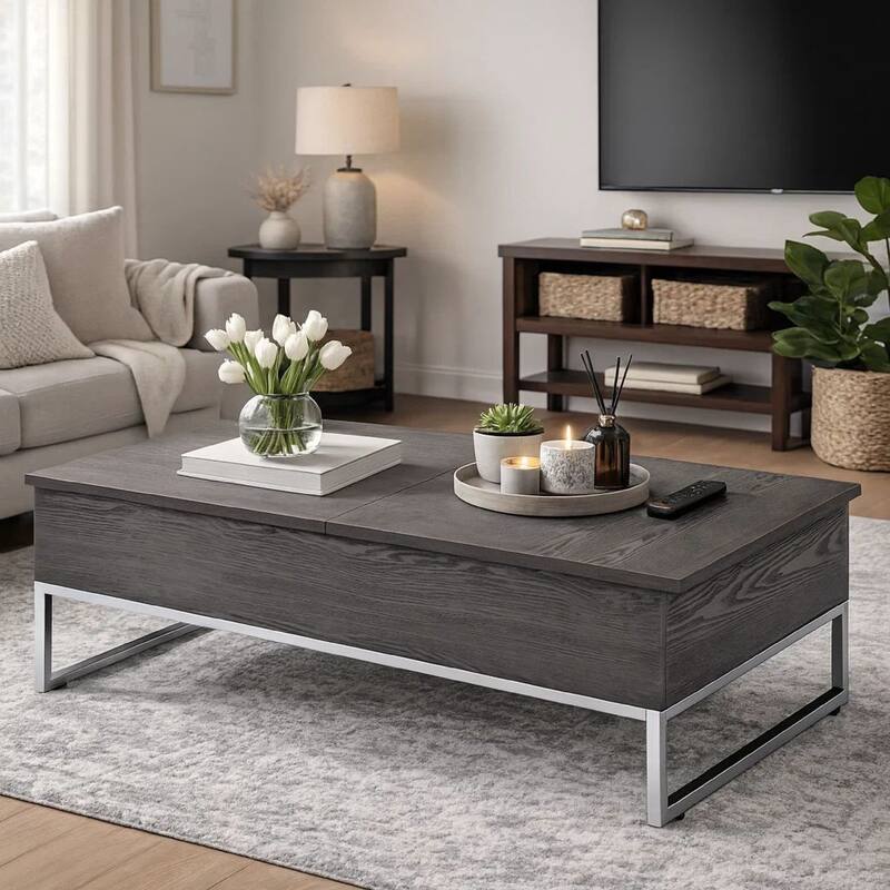Carbon Loft Jenji Grey/ Silver Wooden Coffee Table
