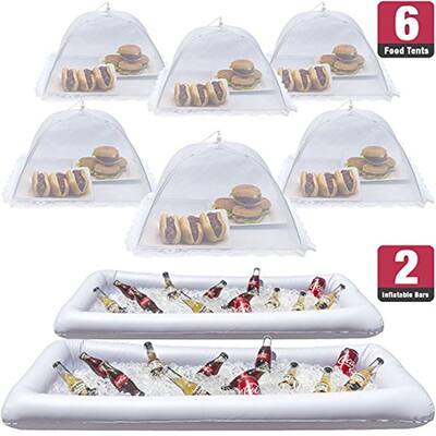 2 Inflatable Serving Bar, 6 Food Umbrellas