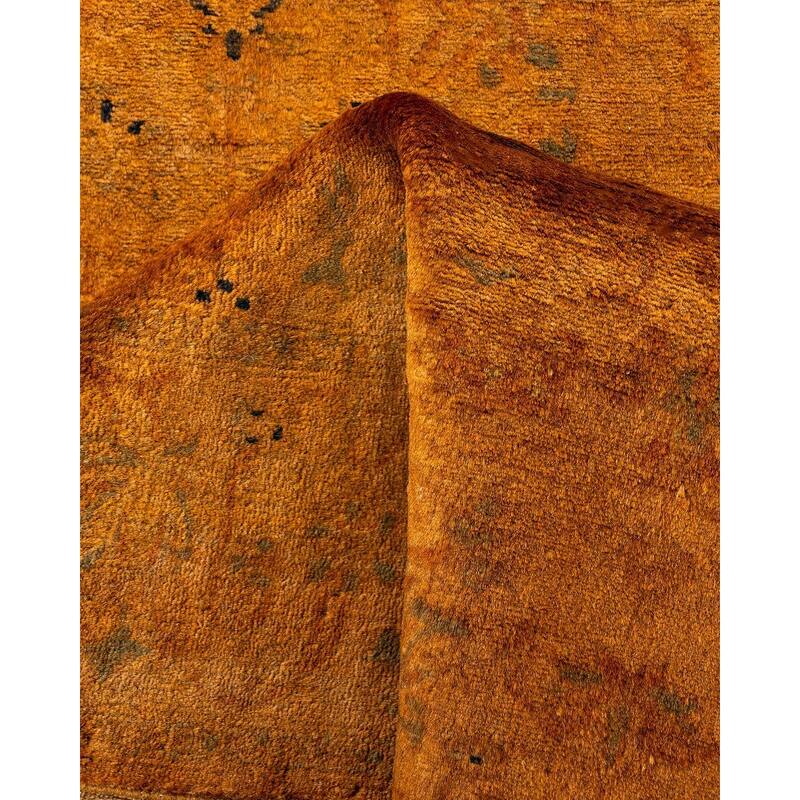 Fine Vibrance, One-of-a-Kind Hand-Knotted Runner Rug - Gold, 2' 8" x 11' 5" - 2' 8" x 11' 5"