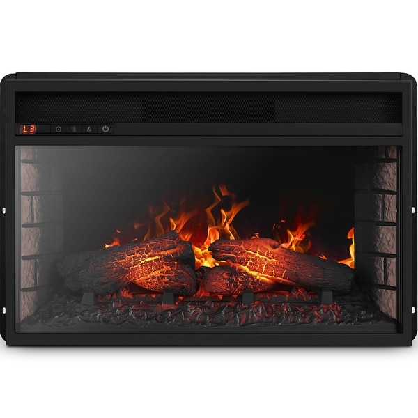 BELLEZE Fireplace Stove Insert Heater for Living Room, 26-Inch Electric Heater with Remote Control (Black)