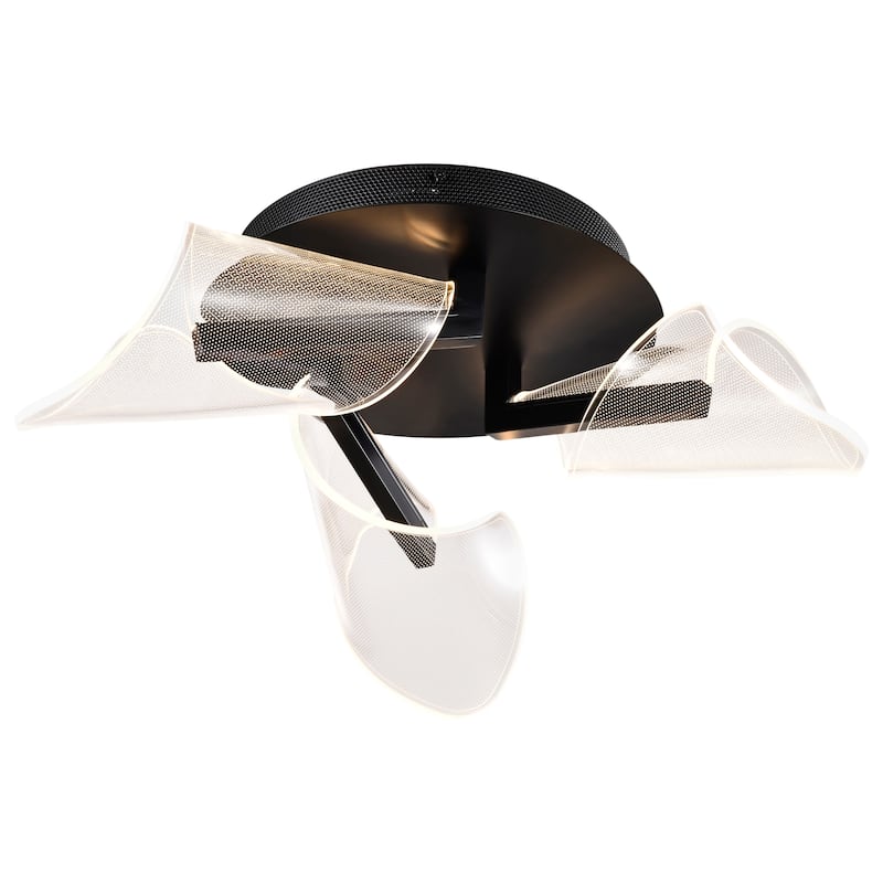 Sedona - 22 Inch LED Flush Mount - Matte Black - Silk Screened Acrylic Lens