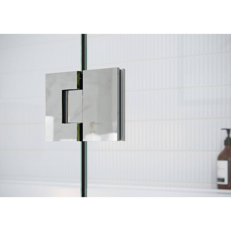 Glass Warehouse 47.5 in. W x 78 in. H Glass Hinged Pivot Frameless 3 Panel Inline Shower Door in