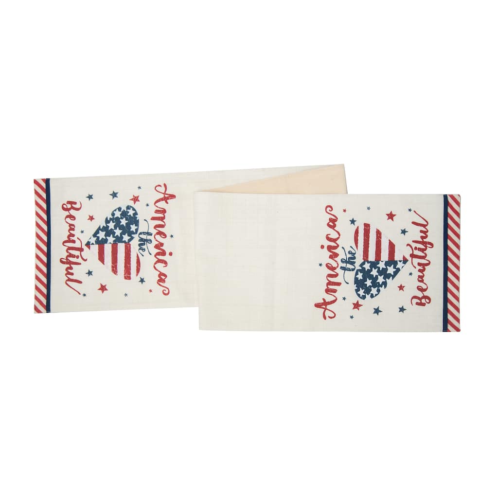 13" x 72" America The Beautiful 4th of July Patriotic Table Runner