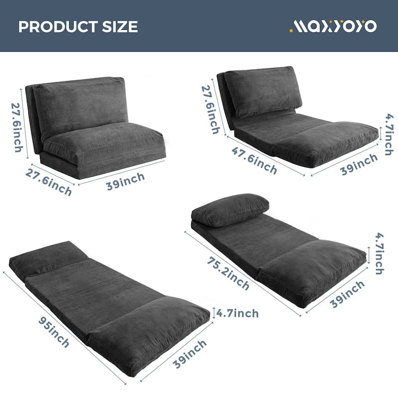 Corduroy Bean Bag Folding Sofa Bed