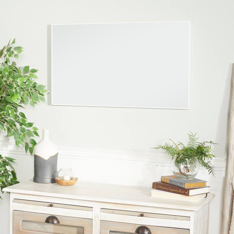 Contemporary Rectangular Wall Mirror - Multiple Finishes and Sizes - 18"W, 32"H - White - Medium
