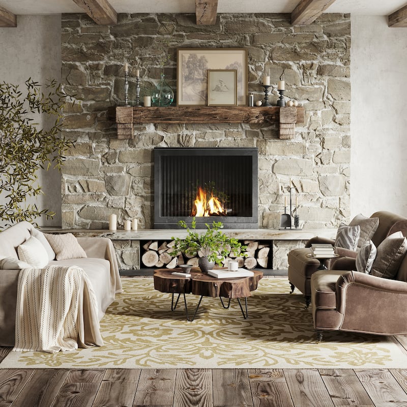 Nuloom Virelia Transitional Floral and Paisley Area Rug - 8'6" x 11'6" - Olive