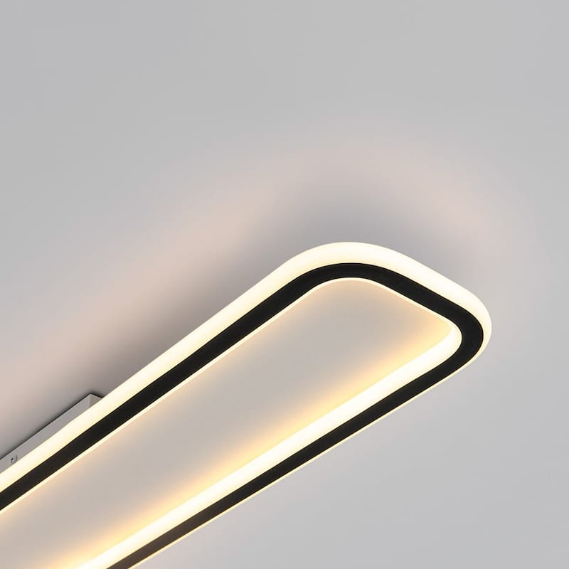 Minimalism Rectangular Dimmable LED Semi Flush Mount Ceiling Light
