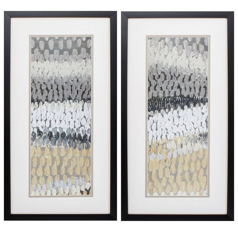 Raindrops S/2 Framed Art Under glass - 25 X 13 X 1