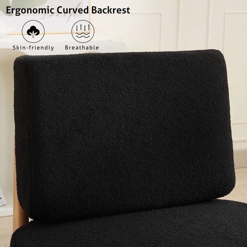 Modern Teddy Slipper Chair Armless Lounge Sofa