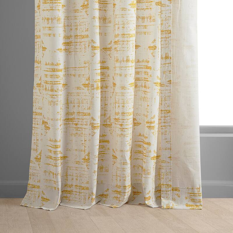 Exclusive Fabrics Textured Cotton Printed Curtains for Bedroom and Living room (1 Panel)