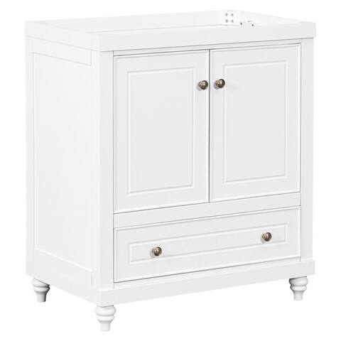 30" Bathroom Vanity without Sink, Base Only, Cabinet with Doors and Drawer