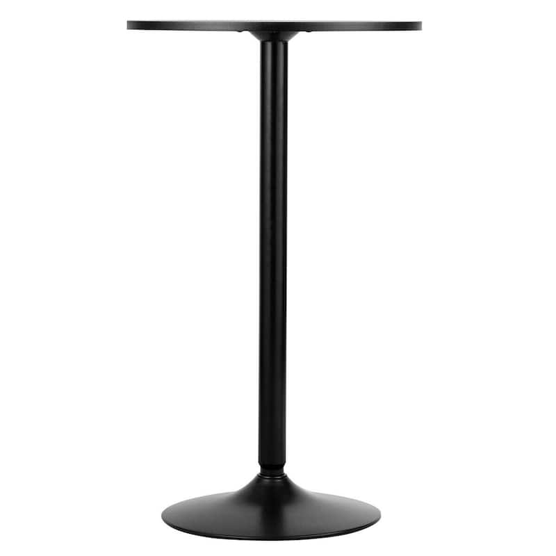 Gymax 4 PCS Round Pub Table 24'' Bistro Bar Cocktail Table w/Metal