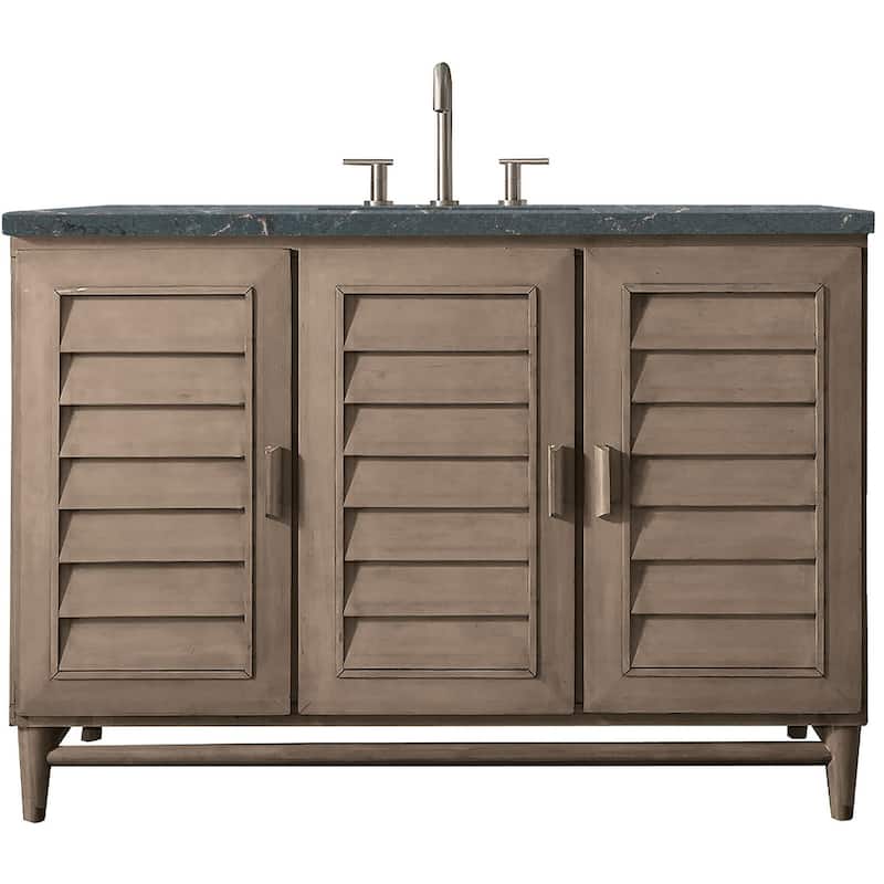 James Martin Vanities 620-V48-FPBL Portland 48" Free Standing Single - Whitewashed Walnut - Walnut Finish
