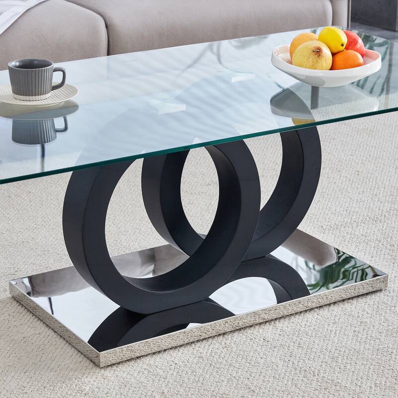 Stylish MDF Coffee Table with Glass Top for Versatile Living Spaces
