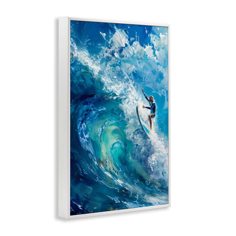 Stupell Soul Surfer on Tidal Wave Framed Giclee Art Design By LSR Design Studio