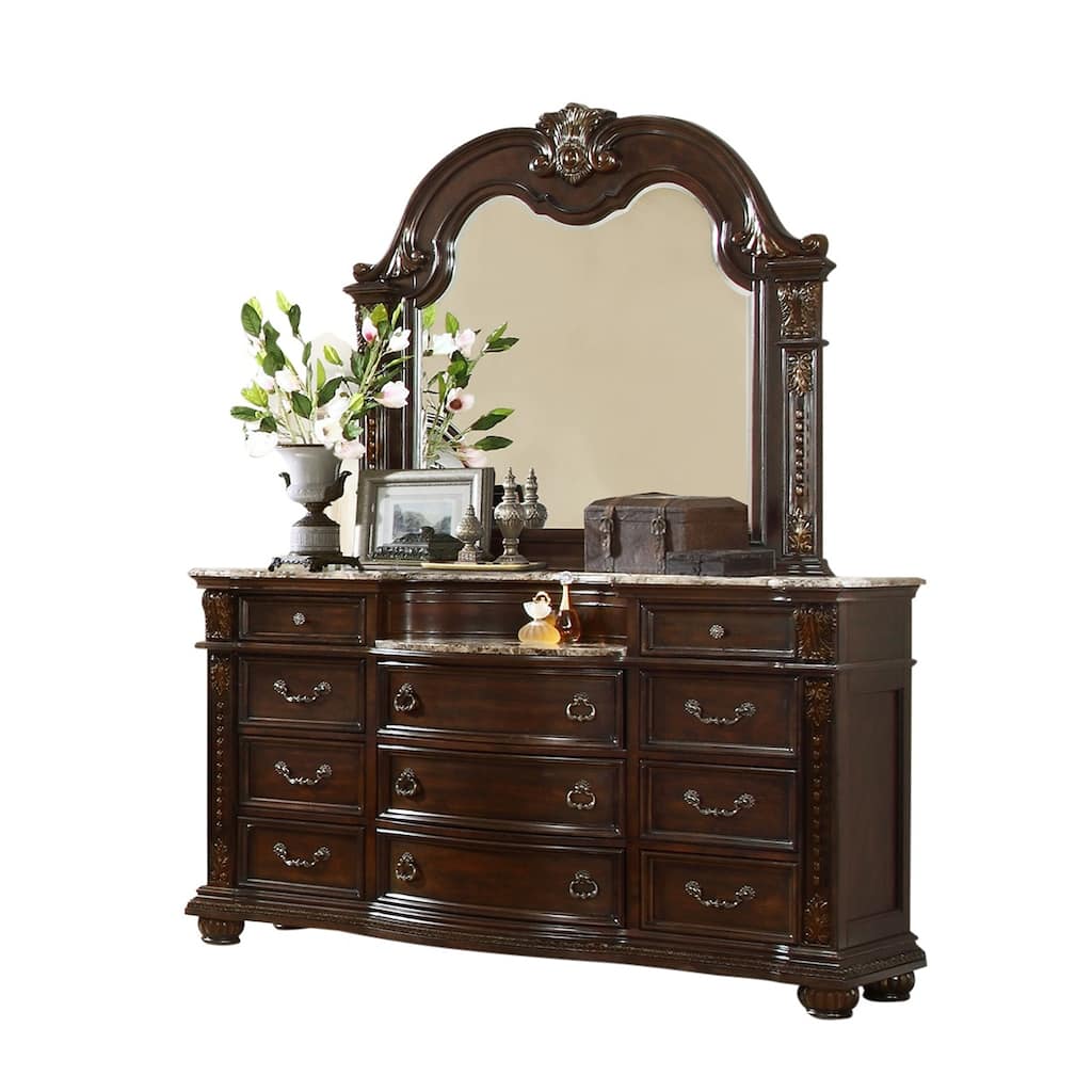 Roma Traditional Style 11-Drawer Dresser Made with Wood