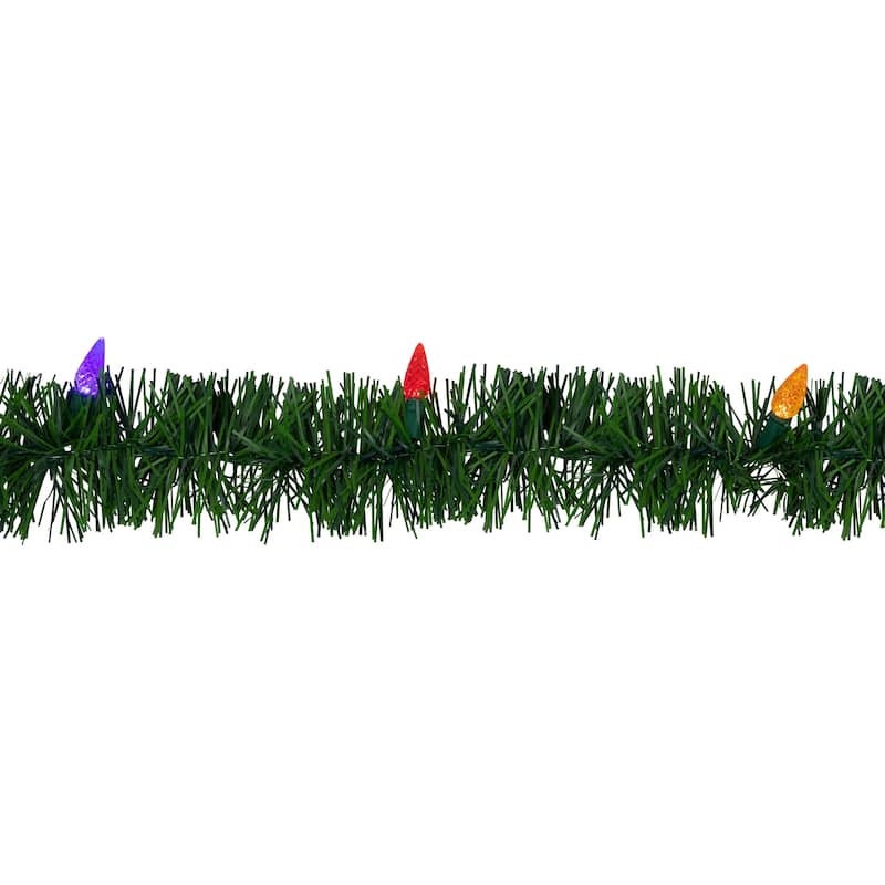 18' x 3" Pine Artificial Christmas Garland Multi LED Faceted Lights