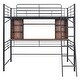 preview thumbnail 12 of 12, Full Size Loft Bed with Desk and Shelf, Loft Bed with Ladder,Loft Bed with Desk with 3 Storage Shelves,White