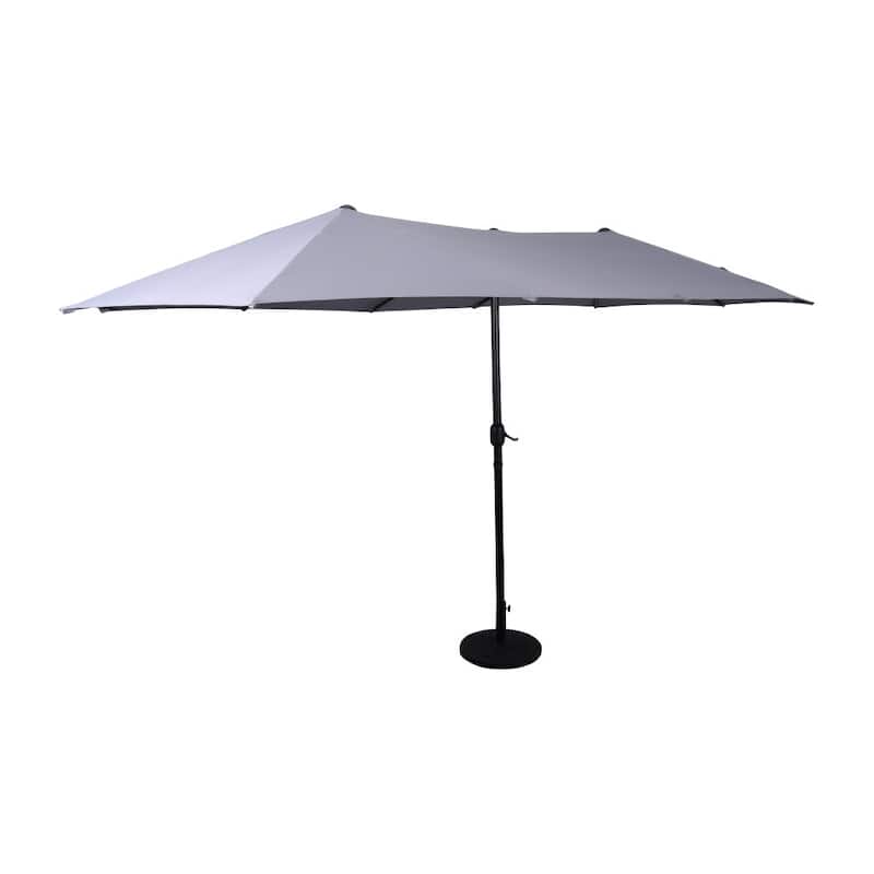 Commercial 15 FT Triple Head Patio Umbrella with Crank and Easy Lift Function