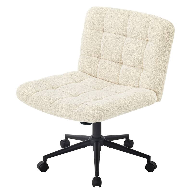 Home Office Desk Chair Armless Office Desk Chair with Cashmere Lumbar Support Adjustable Height, for Home Office Study Room