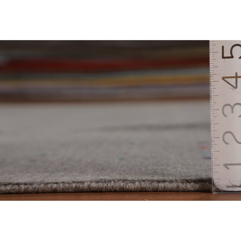 Hand Knotted Oriental 100% Wool Carpet Tribal Animal Pictorial Greys & Charcoal Gabbeh Area Rug - 10' 1'' X 8' 1''