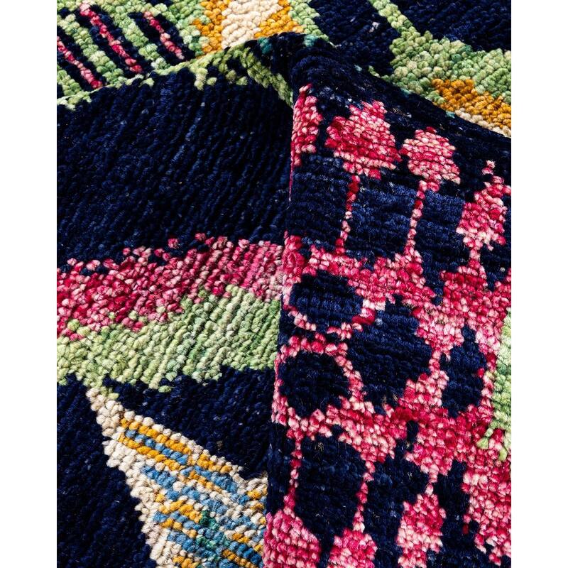 Contemporary Overdyed Wool Hand Knotted Area Rug - 4' 1" x 6' 2"