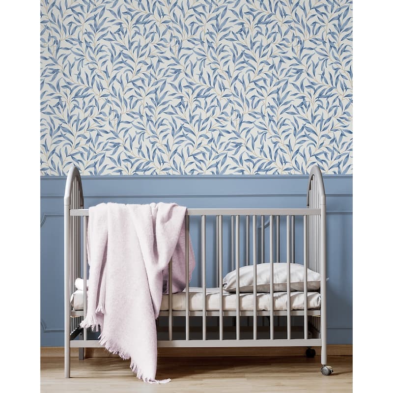 Seabrook Designs Willow Leaves Non-Woven Unpasted Wallpaper