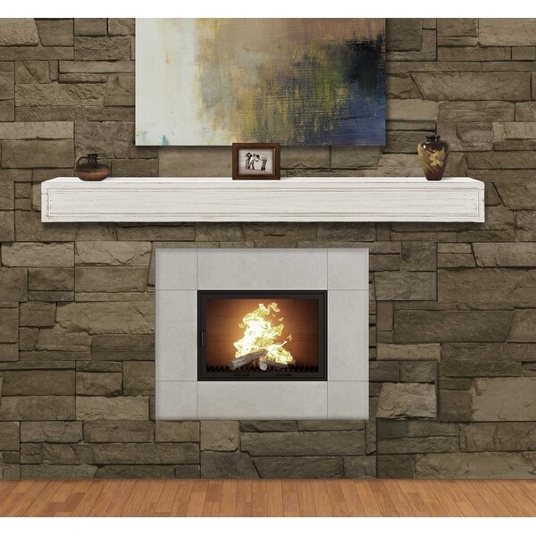 60" Contemporary Linen MDF Mantel Shelf