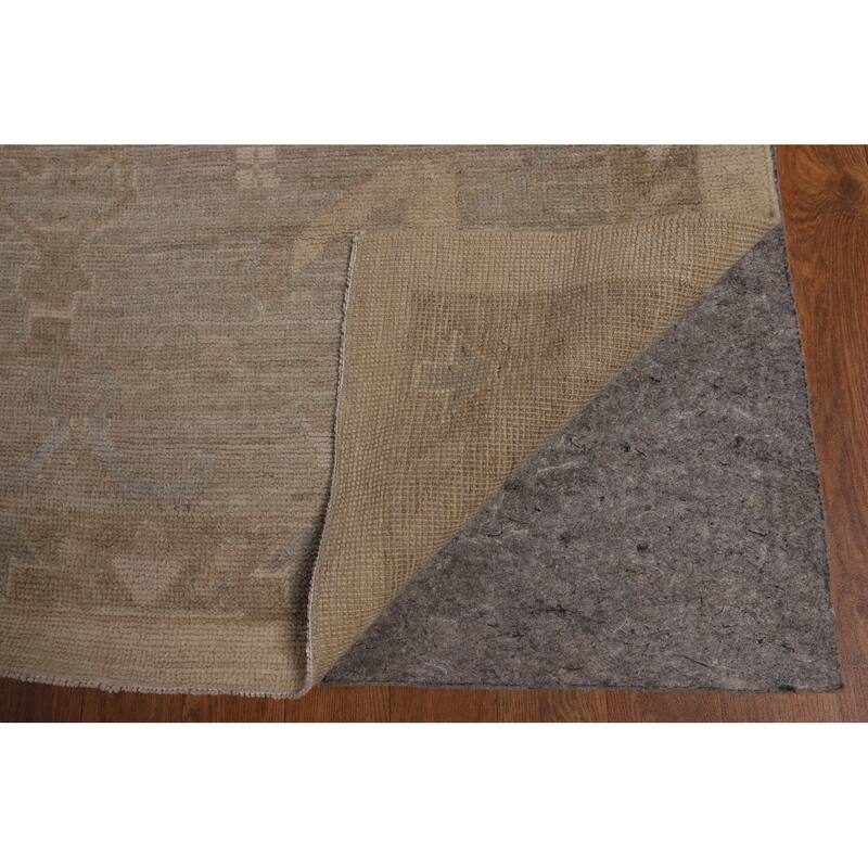 Vegetable Dye Oushak Oriental Large Rug Handmade Beige Wool Carpet - 10'5"x 14'4"