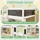 preview thumbnail 15 of 18, Kids Twin Size Low Loft Bed with Chalkboard 2 Step Ramp Ladder and 2 Tier Bookcase
