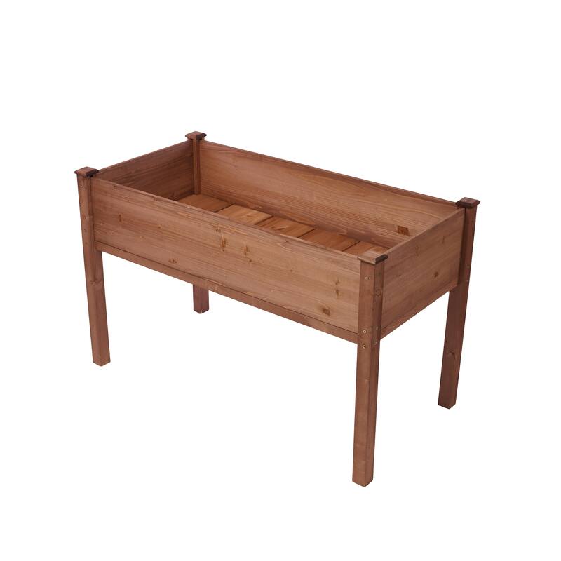 Natural Elevated Planter Box for Outdoor Use with Eco-Friendly Finish