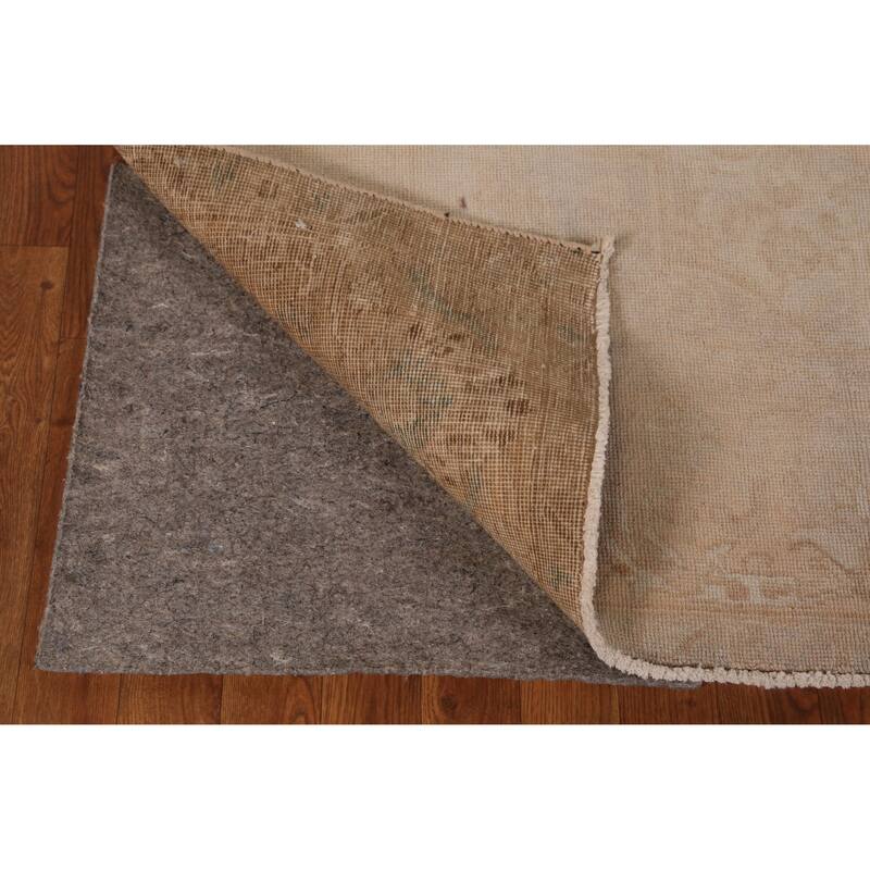 Hand Knotted Oriental 100% Wool Carpet Traditional Medallion Peach Tabriz Area Rug - 11' 1'' X 7' 6''