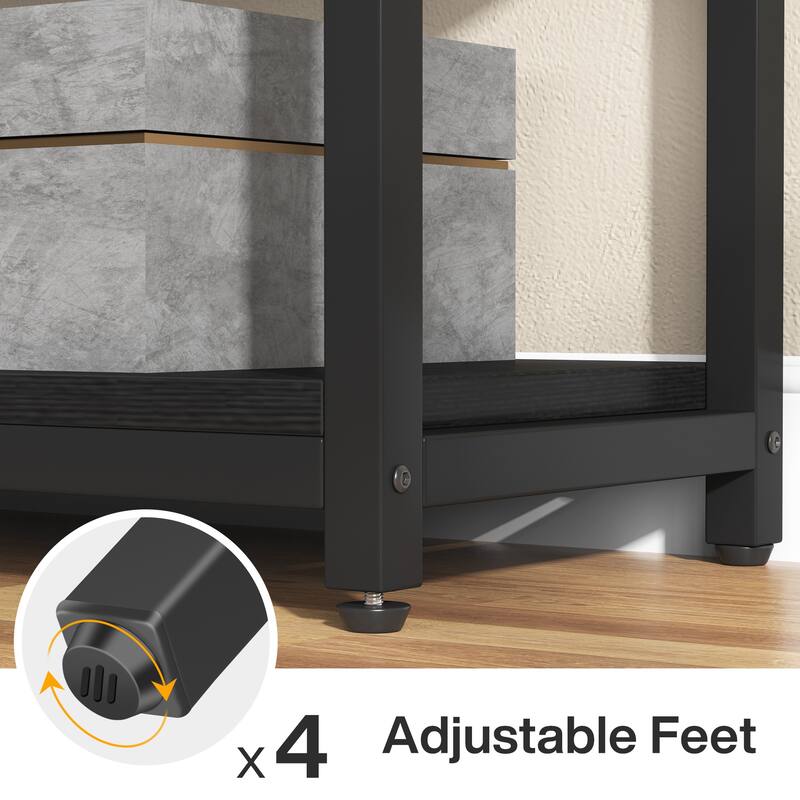 79 inches Tall Bookshelf Bookcase, Modern 8-Tier Staggered Bookcase